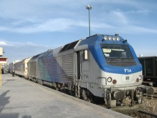 Double deck train at Bafgh station