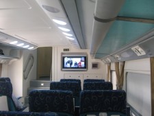 Interior of double deck train